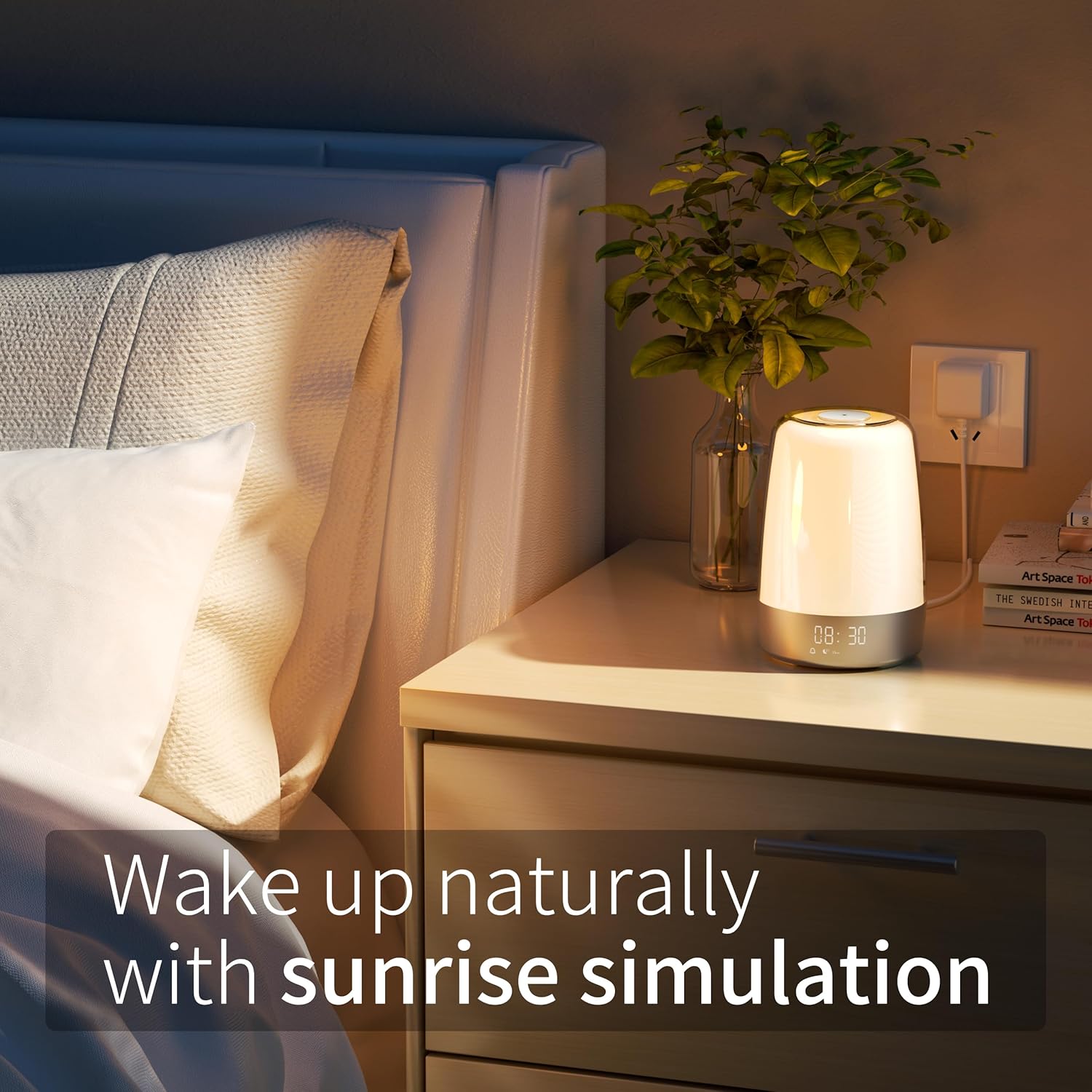 Norvo | Aurora Réveil Lumière – Réveil avec Simulation de Lever de Soleil et Sons Naturels & USB-C