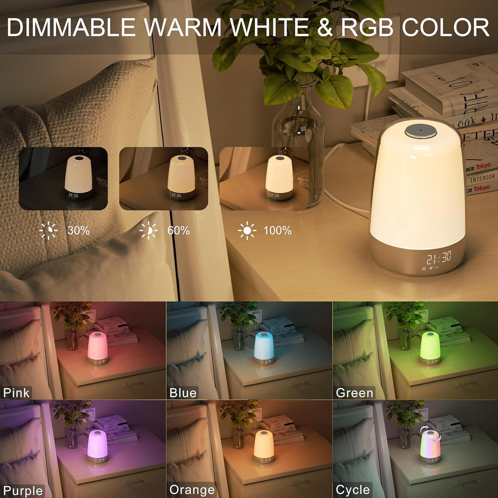 Norvo | Aurora Réveil Lumière – Réveil avec Simulation de Lever de Soleil et Sons Naturels & USB-C