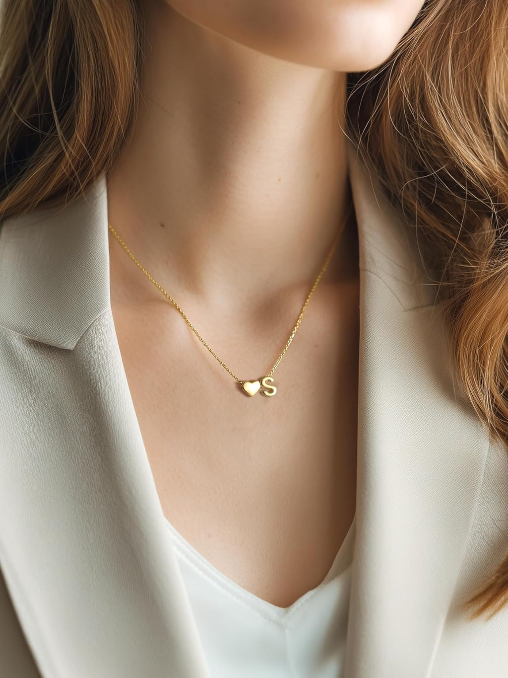 Collier avec Initiale en Forme de Cœur