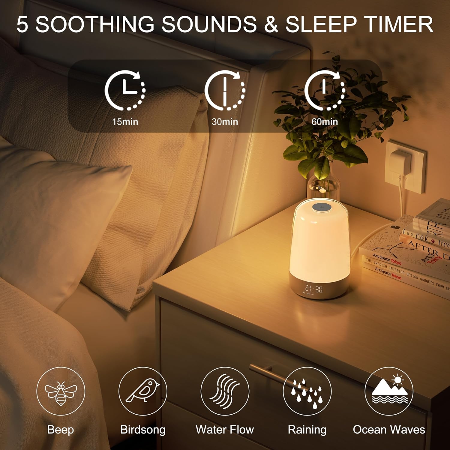 Norvo | Aurora Réveil Lumière – Réveil avec Simulation de Lever de Soleil et Sons Naturels & USB-C