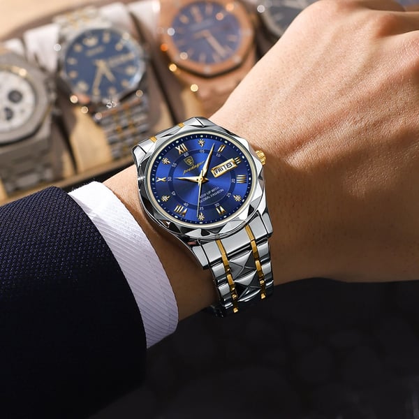 Montre-bracelet de luxe pour hommes, étanche, de la marque haut de gamme avec fonction lumineuse