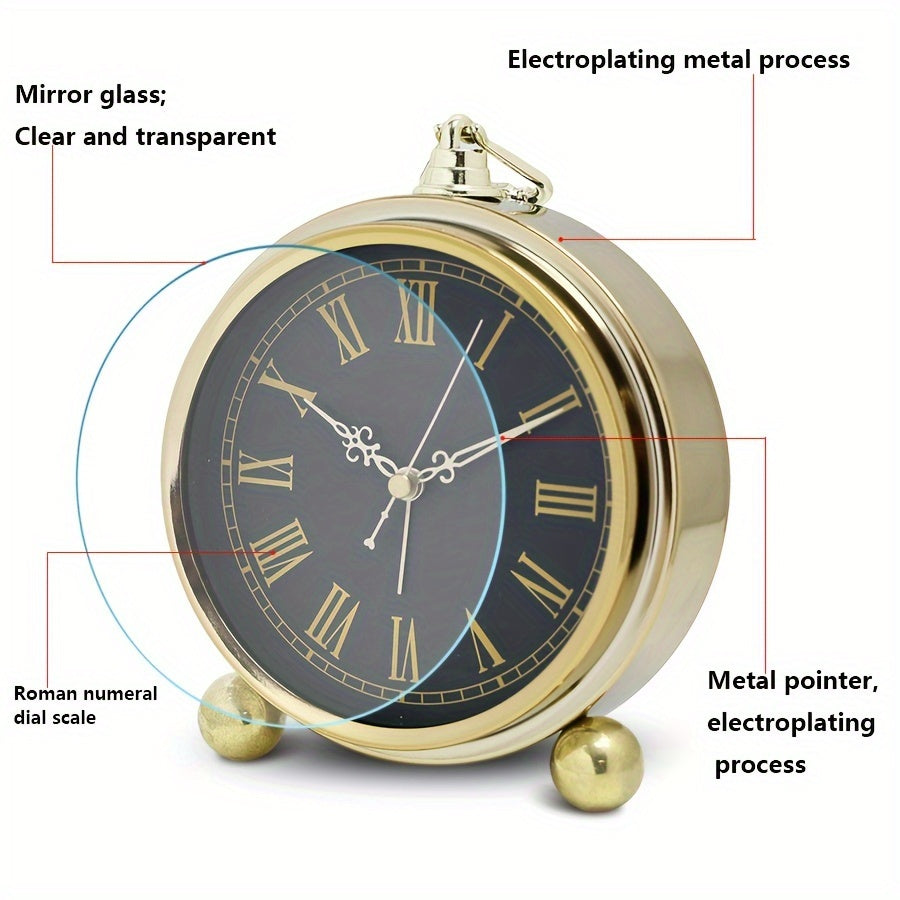Horloge de Bureau Silencieuse de Style Européen Intemporelle pour Espaces Paisibles