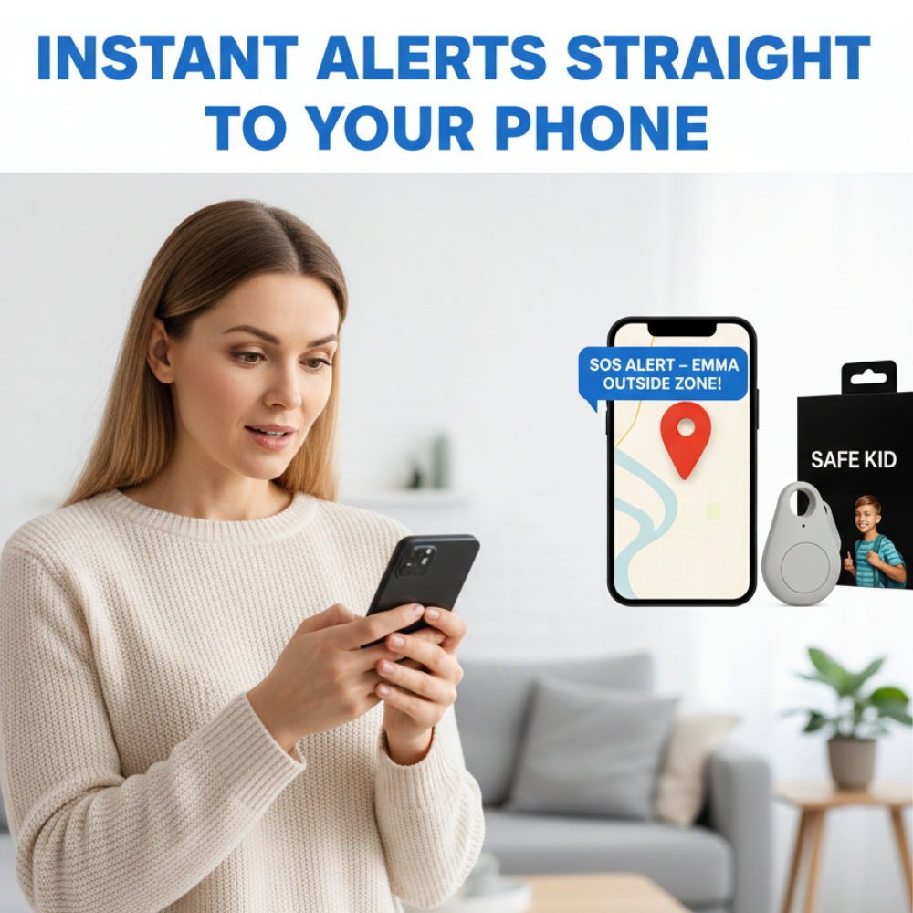 Traceur GPS Enfant Étanche avec Localisation en Temps Réel & Alarme SOS | Petit, Léger, Pochette et Fonctions de Sécurité | Sansoti