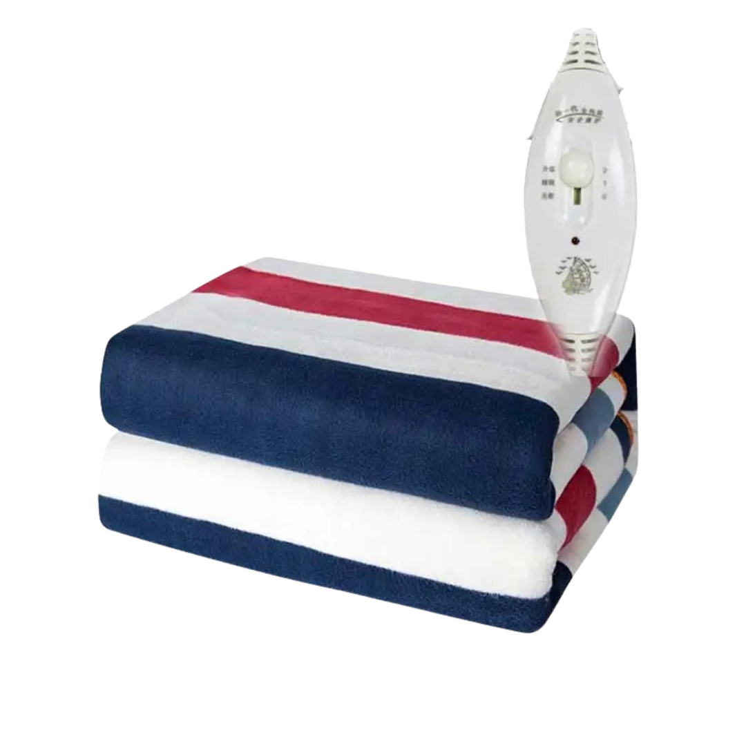 Couverture Chauffante Électrique 120x150 cm en Fleece Peluche avec Thermostat