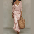 Robe Midi - Robe Satinée Élégante