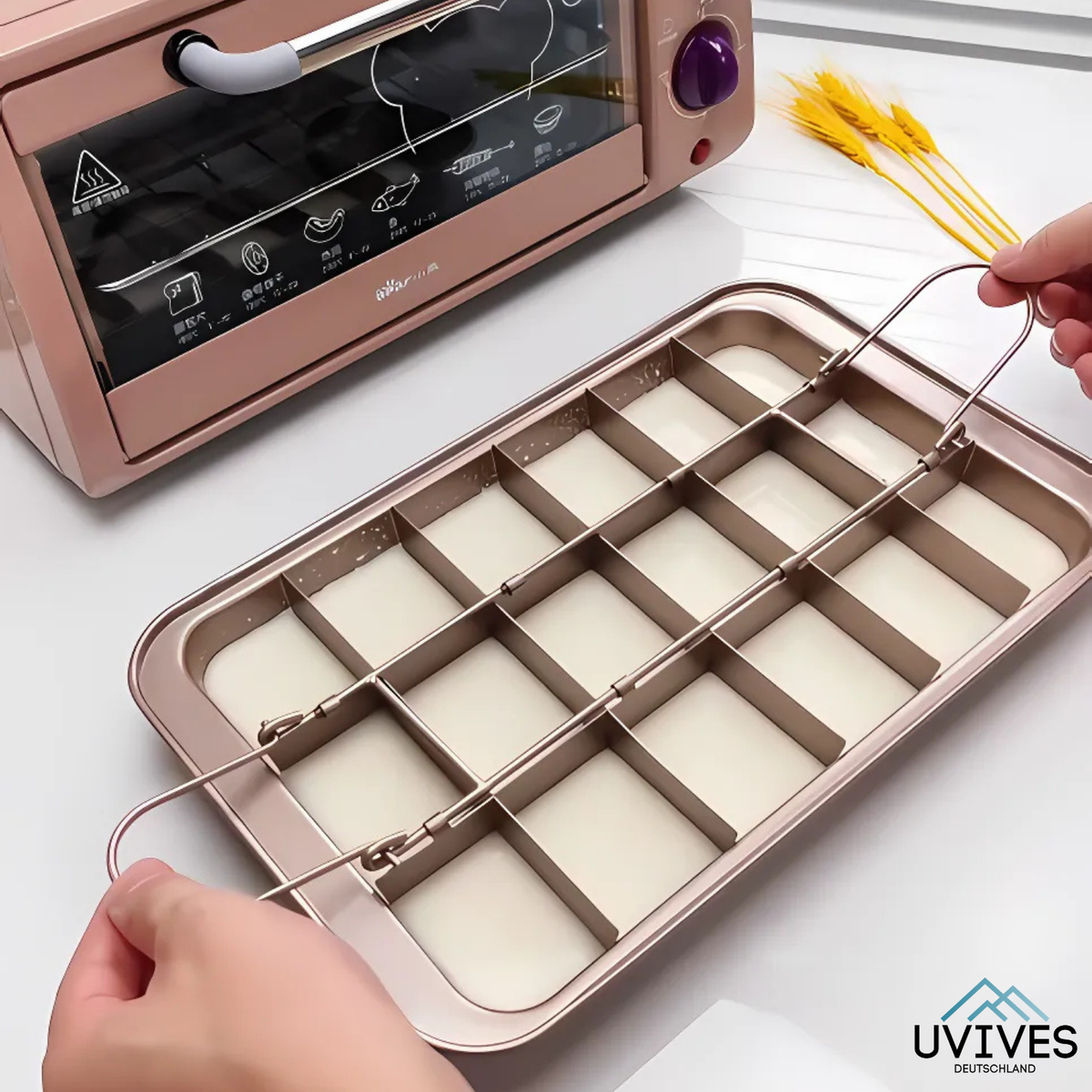 Moule à Gâteau avec Séparateur pour 18 Portions – Antiadhésif et Lavable au Lave-Vaisselle