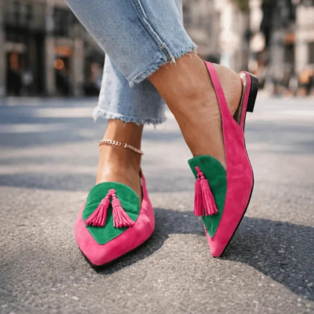 Macy - Mocassins plats avec pompons pour dames