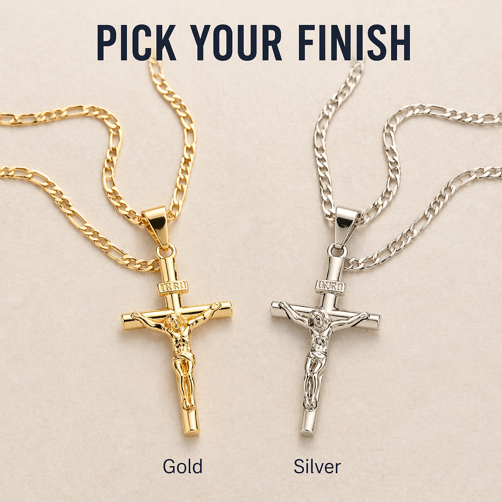 SolaraFaith™ — Portez un Crucifix Qui Ne S'oxyde Pas, Ne Se Brise Pas, et Ne Teint Pas Votre Cou en Vert
