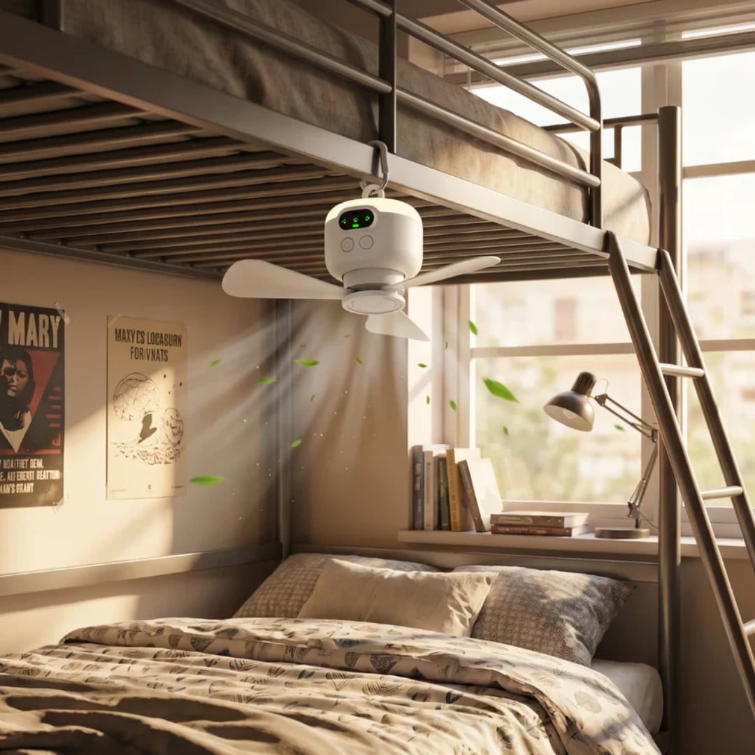 Ventilateur Portable Rechargeable avec LED et Télécommande - BreezeLite