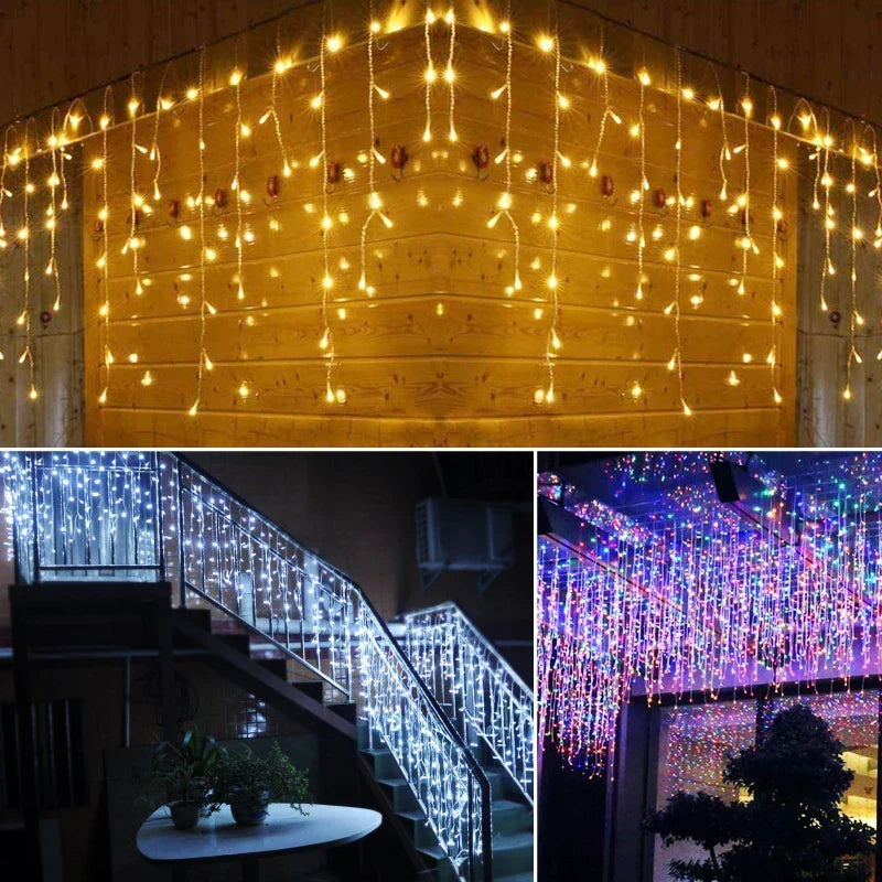 Guirlande lumineuse LED en forme de stalactites – Guirlande lumineuse d'ambiance