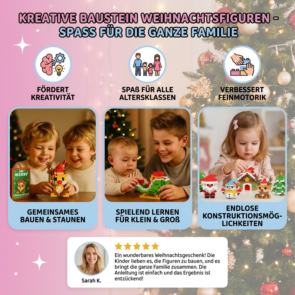 Figurines de Noël en blocs créatifs - Amusement pour toute la famille