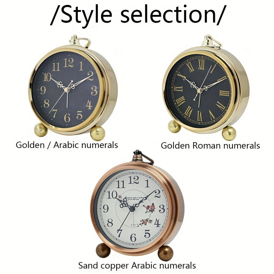 Horloge de Bureau Silencieuse de Style Européen Intemporelle pour Espaces Paisibles