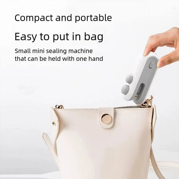 SealEase Mini 2-en-1 Scelleur et Coupeur avec Chargement USB-C