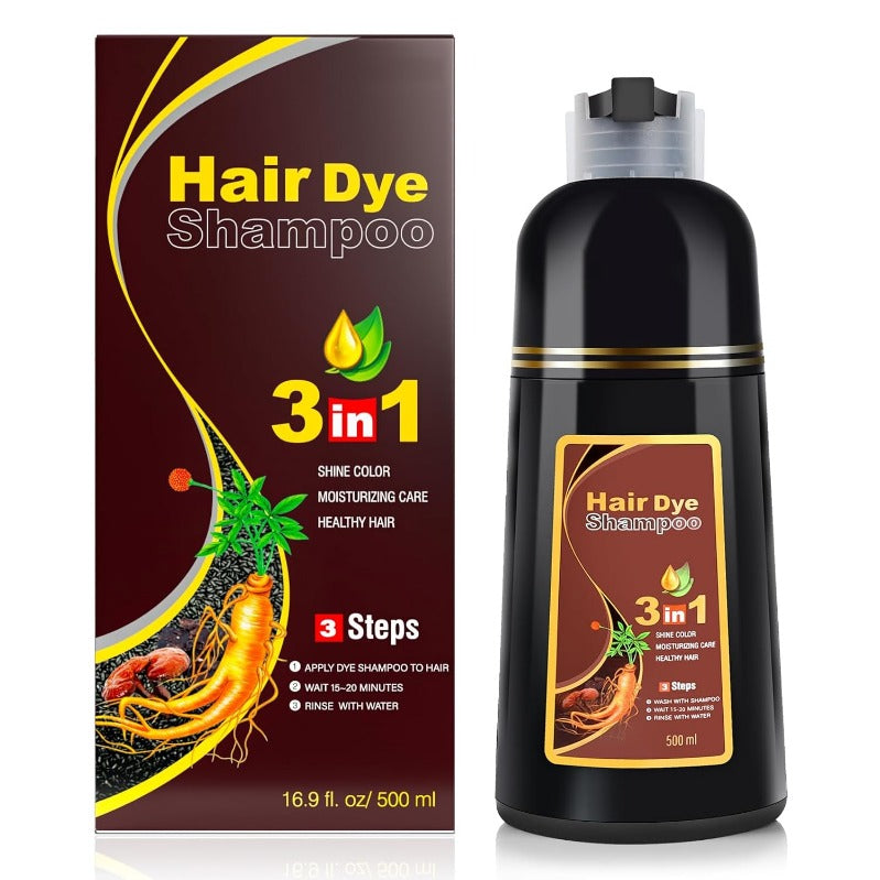 Shampooing Teinture Noire Instantané 3-en-1