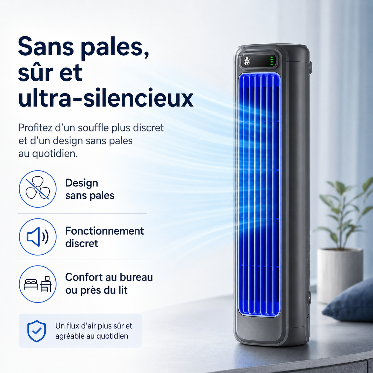 AirWave – Climatiseur Portable Rechargeable avec 12 Heures d'Autonomie