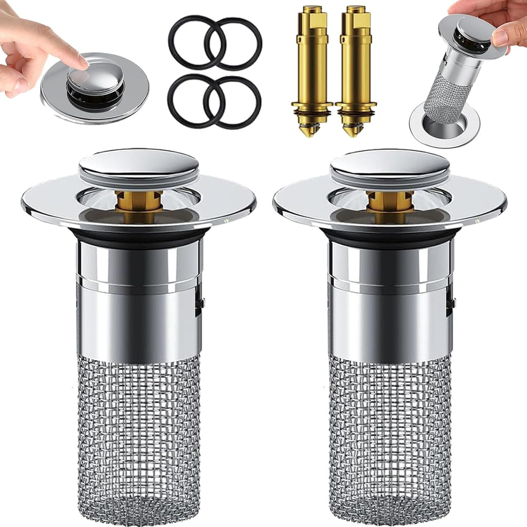 Bouchon de Drain de Lavabo | Filtre Résistant aux Obstructions en Acier Inoxydable | FilterPro