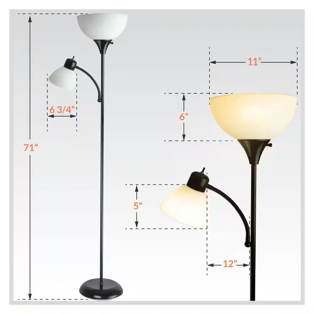 Lampe sur Pied LED avec Deux Sources de Lumière – Lampe de Lecture