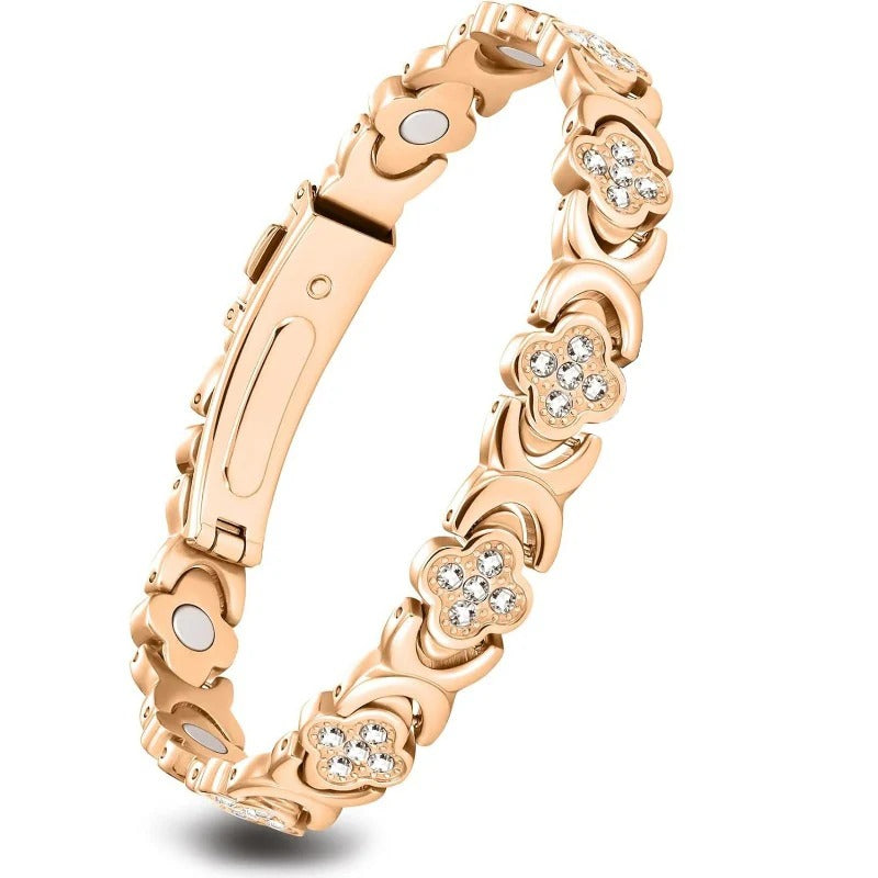 Bracelet Magnétique en Cuivre GlamClover Infinity Clover avec Ajusteur