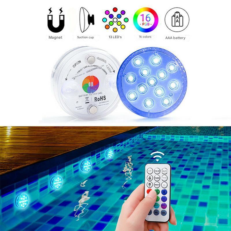 Lampe LED sous-marine étanche avec télécommande - GlowRipple
