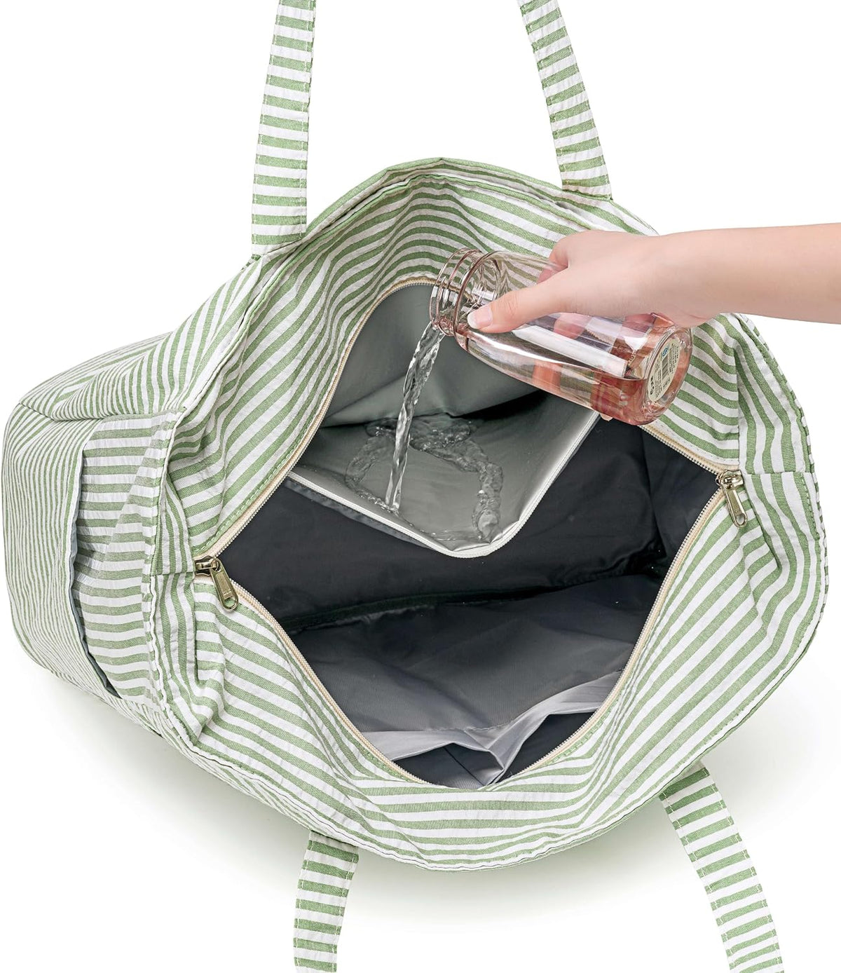 Collection Côtière | Grand Sac de Plage Imperméable avec Fermeture Éclair et Poche Humide | Polyvalent pour Voyage, Salle de Sport et Courses