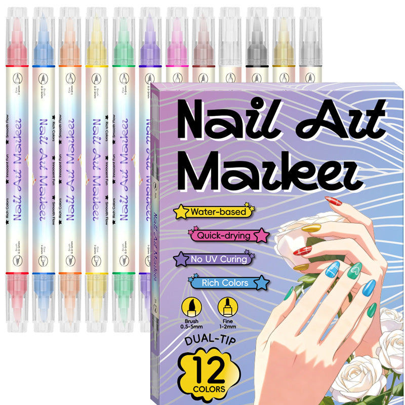 ColorMuse™ Stylos de Nail Art à Double Pointe — Créez des Ongles Éblouissants et Sans Taches Qui Attirent Instantanément Tous les Compliments