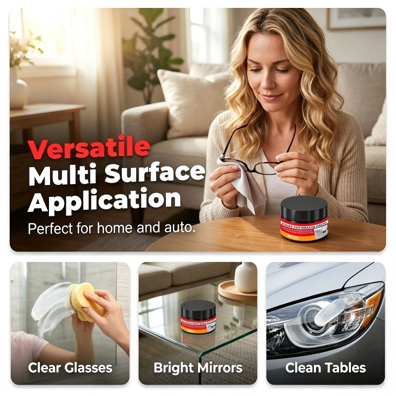 Pâte de Secours en Verre CrystalPure™ — Ravivez Instantanément Votre Verre à une Clarté Impeccable et Éblouissante