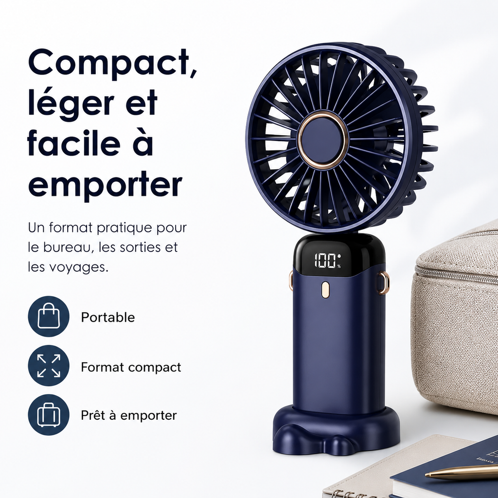 Ventilateur Portable Rechargeable 5000mAh
