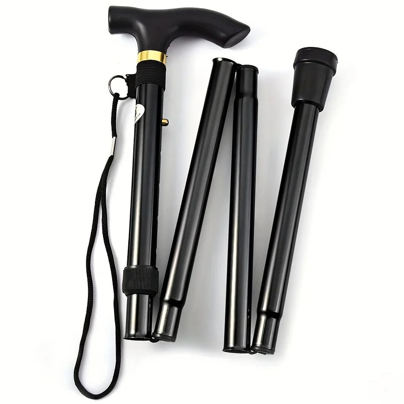 Bâton de Marche Télescopique Pliable Réglable pour Adultes