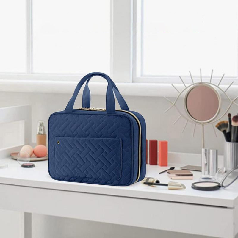Travelique Organisateur de Voyage pour Cosmétiques | Compact & Résistant à l'eau | Avec 4 Compartiments & Crochet à 360° | Pour Femmes & Hommes