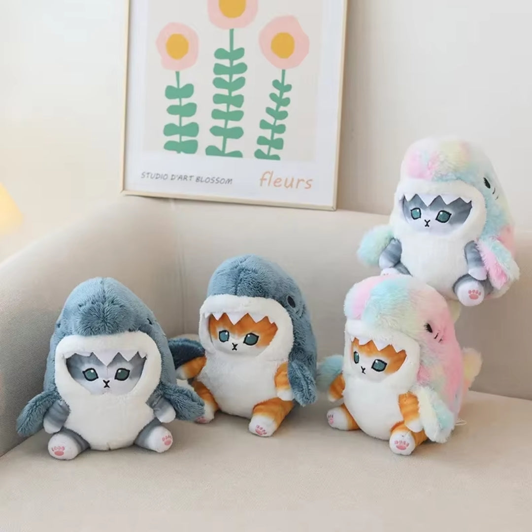 Kawaii Peluche - Peluche Chat Requin avec Design Mignon - Mewshark