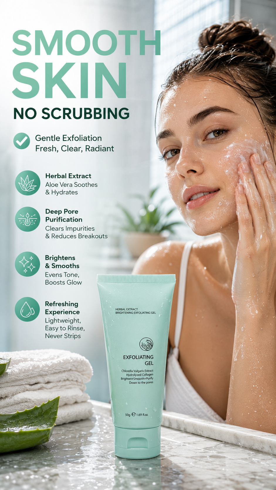 Gel Éclaircissant Herbal BotaniLuxe™ — Déverrouillez une Peau Douce et Radieuse Qui Fait Tourner les Têtes Chaque Jour