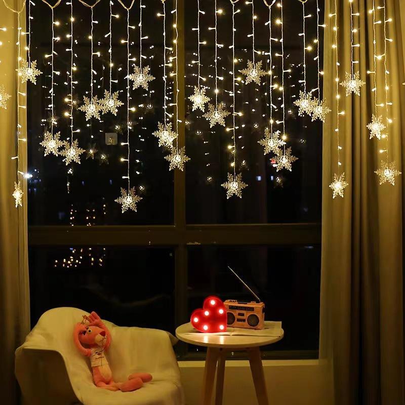 Éclairage de Rideau LED de Noël – Éclairage Festif Décoratif et Réutilisable