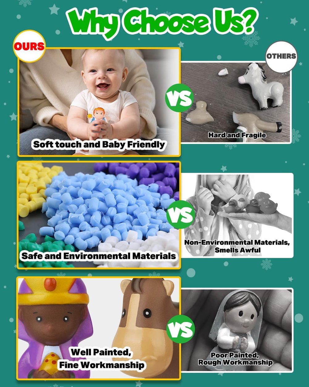 HeiligeNacht | Calendrier de l'Avent Crèche de Noël 2025 25 Pièces Décoration Festive