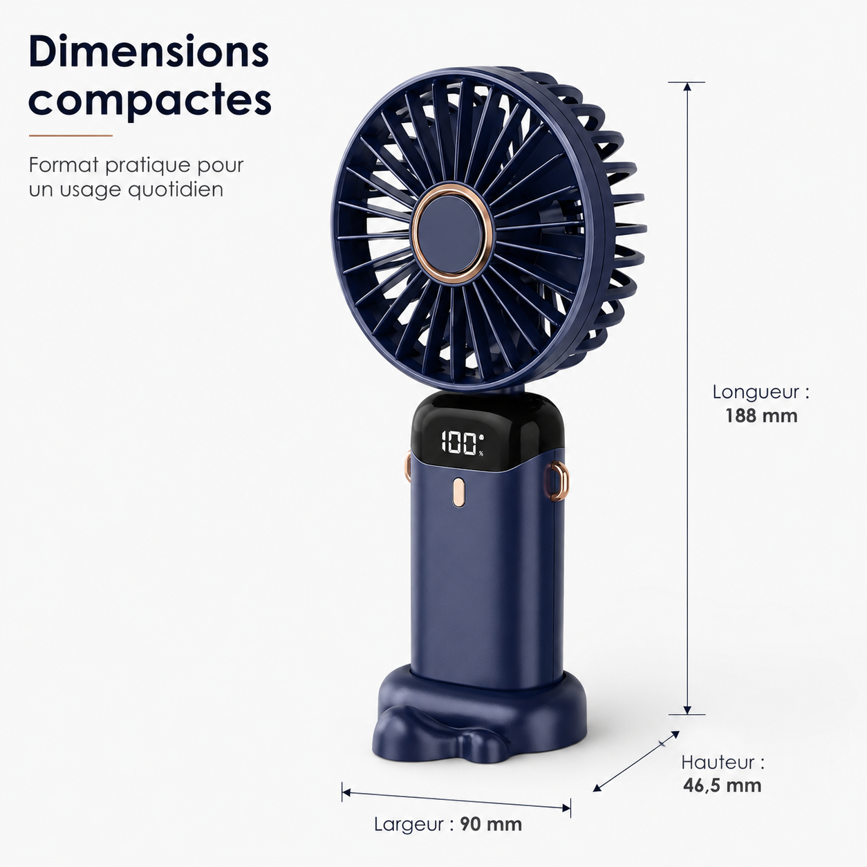 Ventilateur Portable Rechargeable 5000mAh