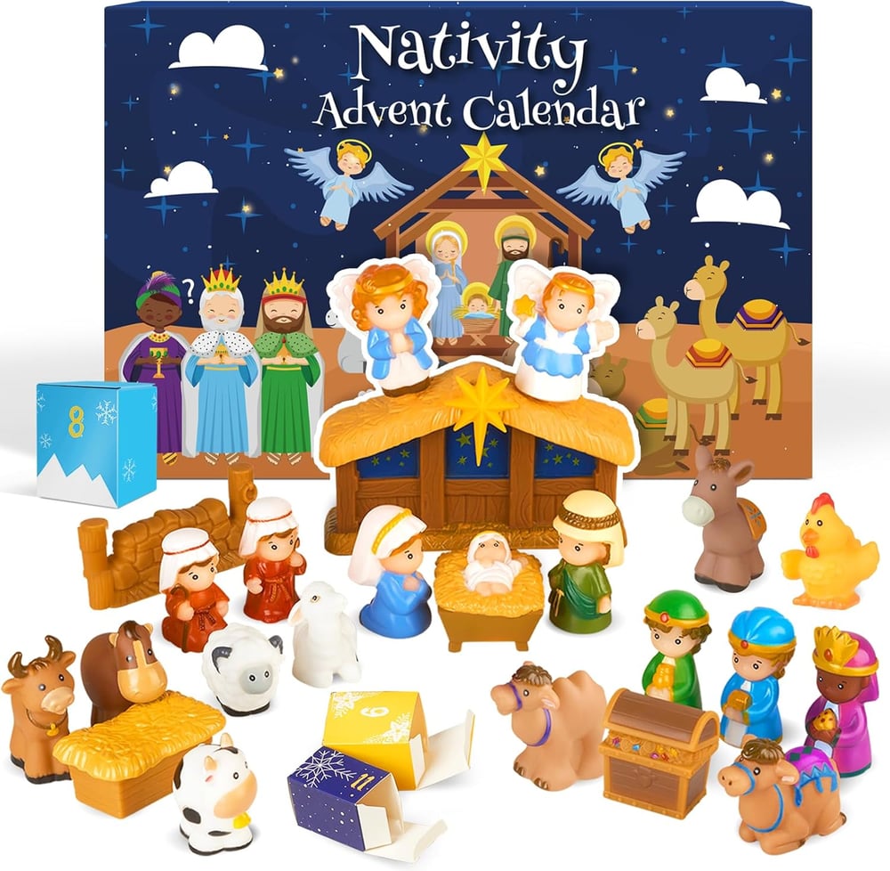 HeiligeNacht | Calendrier de l'Avent Crèche de Noël 2025 25 Pièces Décoration Festive