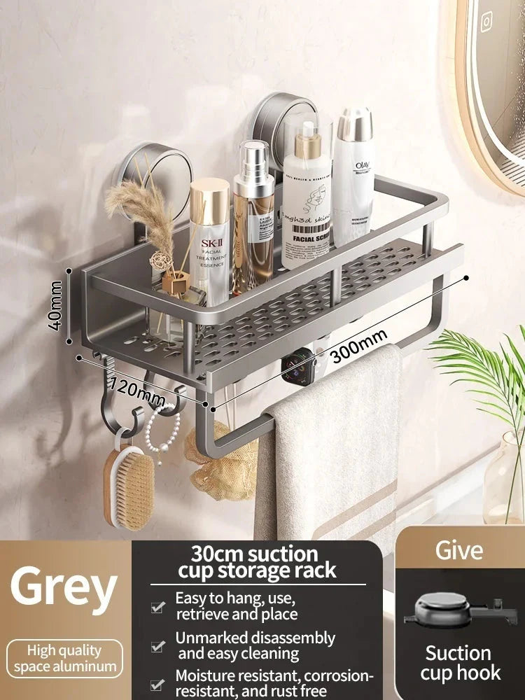 Étagère de Douche avec Ventouse | Installation sans Perçage | Garde-Goutte | SnapShelv