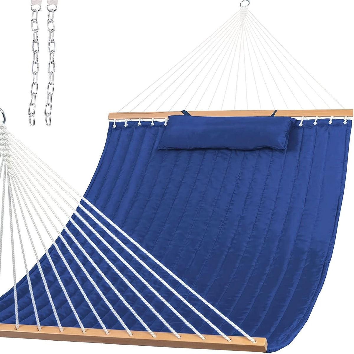 Hamac Matelassé à Double Couche pour Détente sur Patio et au Bord de la Piscine