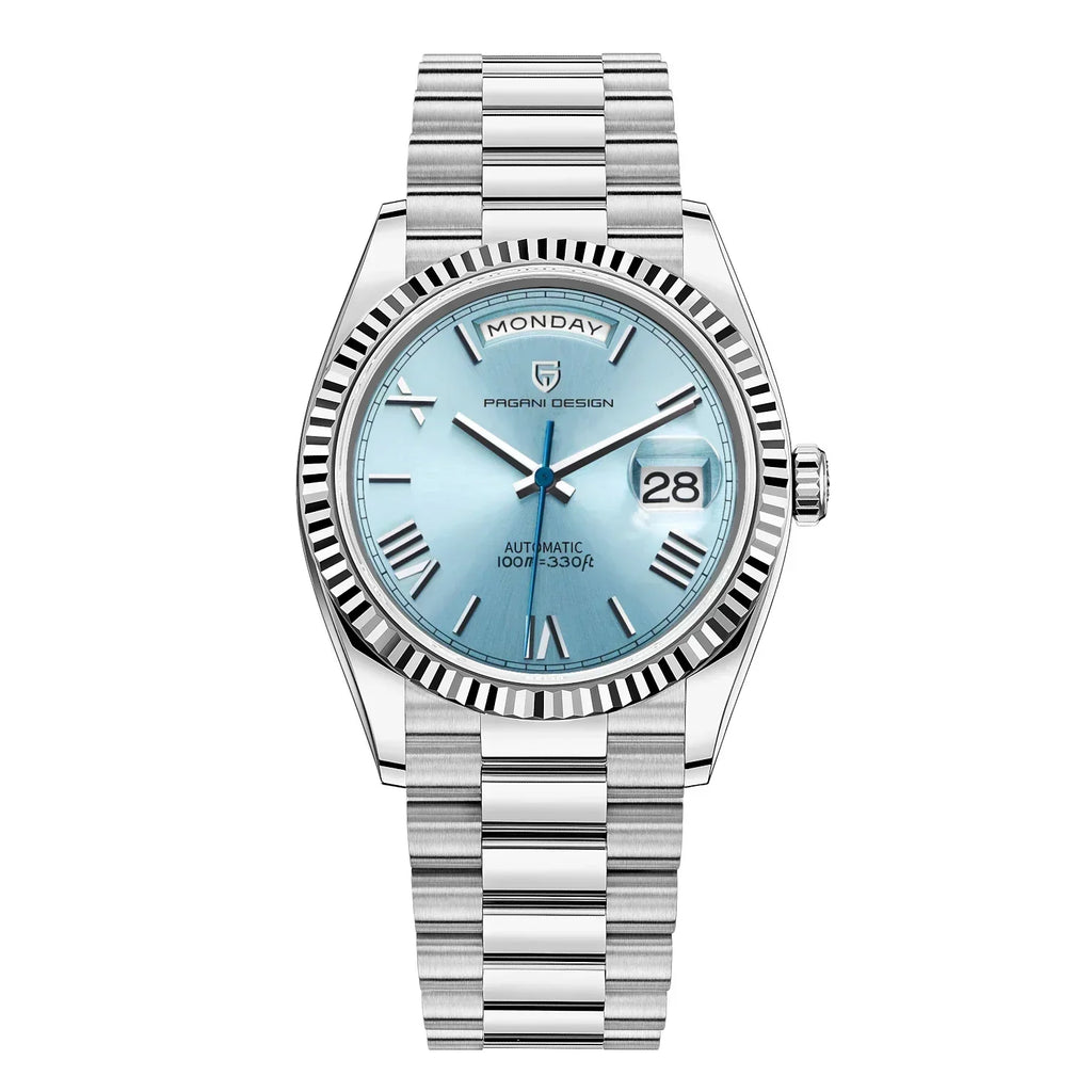 Montre automatique de luxe pour hommes – Acier inoxydable, remontage automatique, fonction calendrier – Style pour chaque occasion