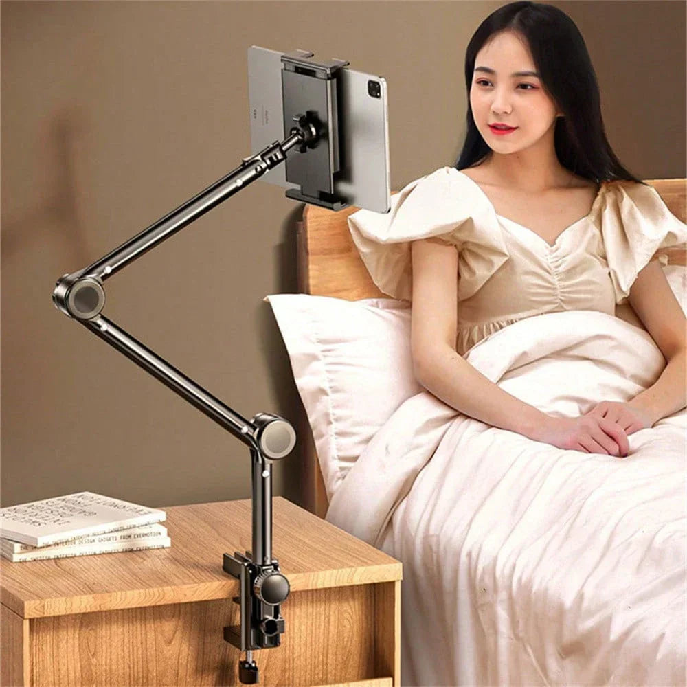 Support Ajustable en Aluminium 360° ElevatePro pour Tablettes et Téléphones