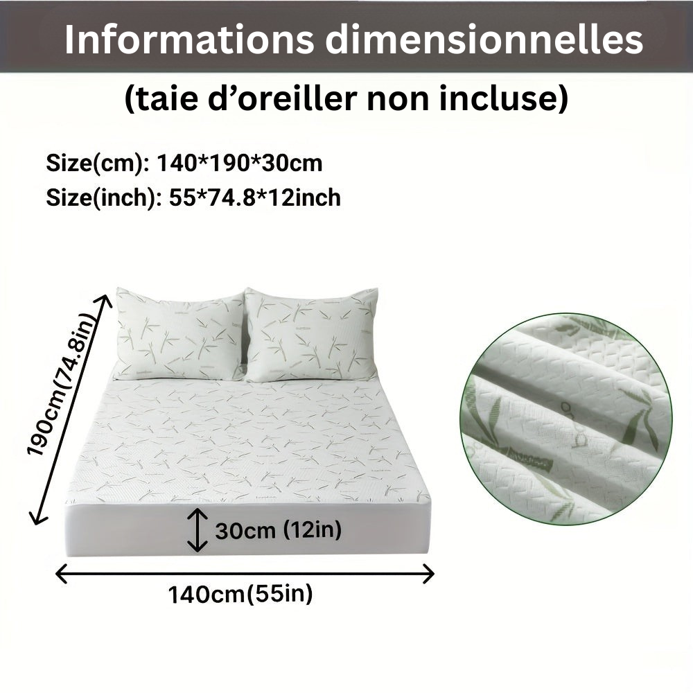 BambooCool Protège-matelas – Respirant et Rafraîchissant pour une Qualité de Sommeil Améliorée