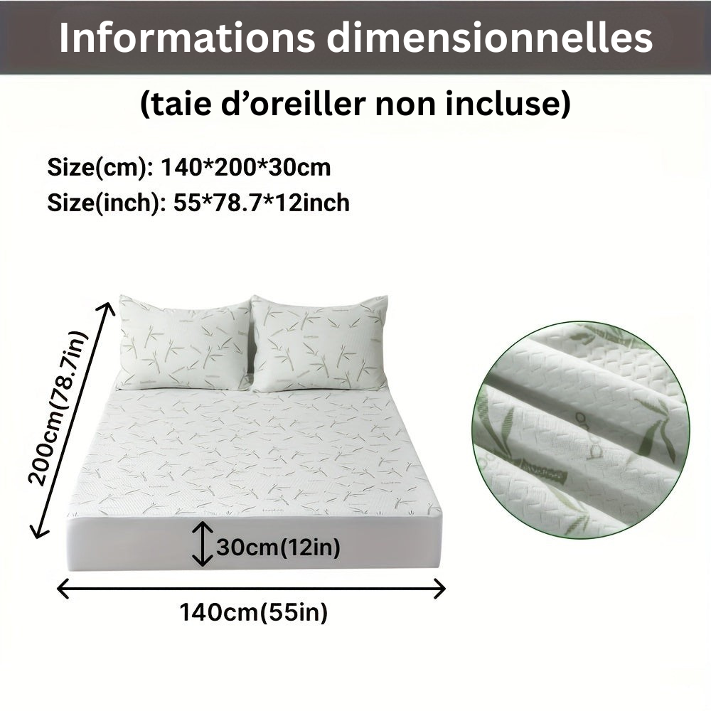 BambooCool Protège-matelas – Respirant et Rafraîchissant pour une Qualité de Sommeil Améliorée