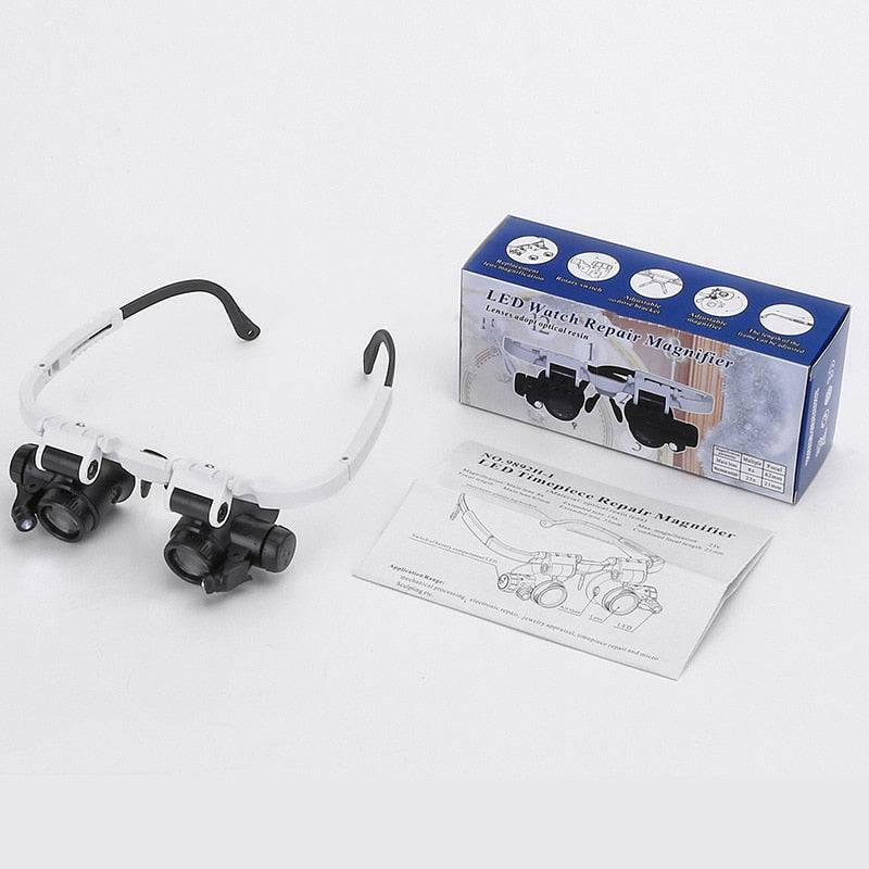Loupe Professionnelle pour Bijoutiers – Loupe LED avec Lentilles 8x, 15x, 23x