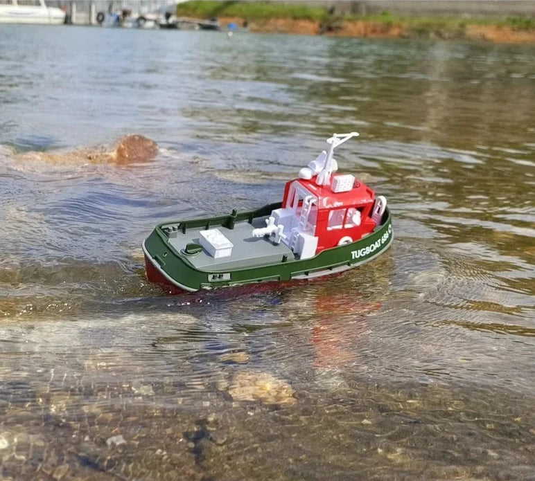 Tugboat Aventure | Bateau RC avec Double Moteurs et Contrôle à Longue Portée | Design Durable pour des Jeux Aquatiques Palpitants