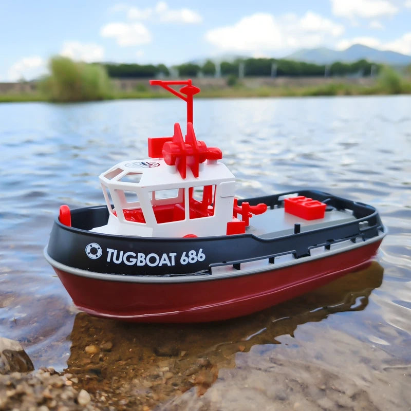 Tugboat Aventure | Bateau RC avec Double Moteurs et Contrôle à Longue Portée | Design Durable pour des Jeux Aquatiques Palpitants