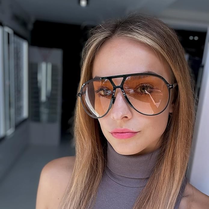 Amara | Lunettes de soleil aviateur rétro surdimensionnées avec protection UV400 | Design unisexe pour un style intemporel