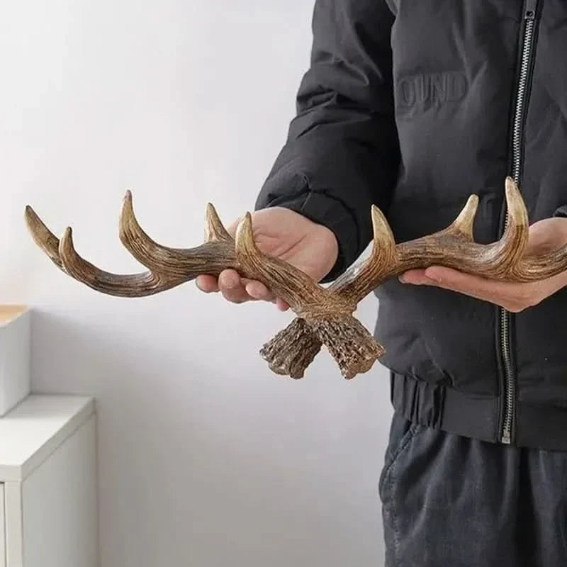 Porte-manteau mural avec design de bois de cerf, porte-chapeaux rustique, crochets muraux décoratifs pour manteaux, crochets pour manteaux d'entrée