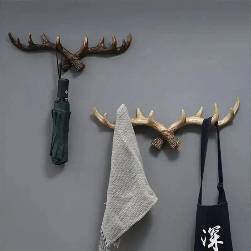 Porte-manteau mural avec design de bois de cerf, porte-chapeaux rustique, crochets muraux décoratifs pour manteaux, crochets pour manteaux d'entrée