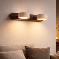 LuxeGlow - Applique murale LED contemporaine en pierre naturelle et bois