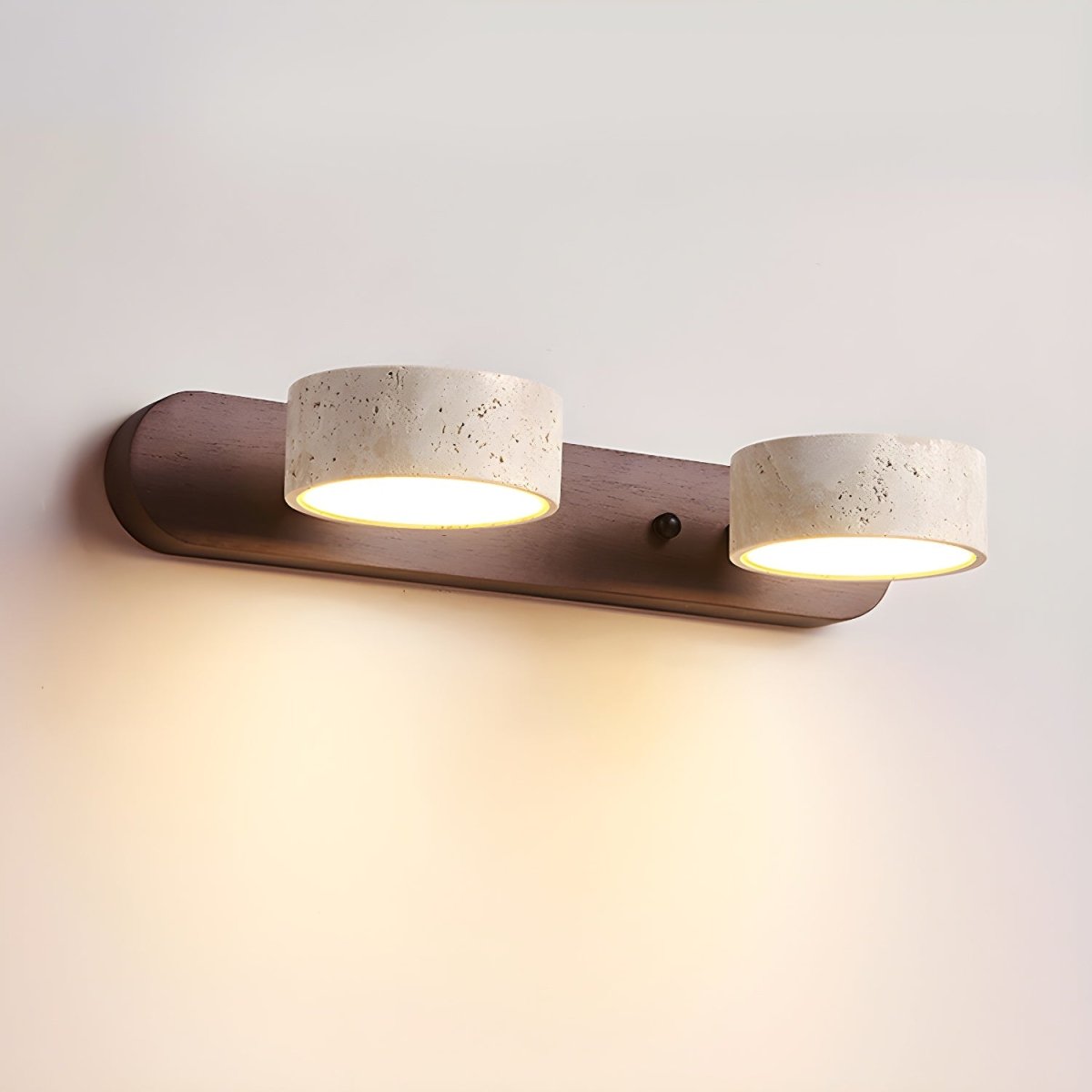 LuxeGlow - Applique murale LED contemporaine en pierre naturelle et bois