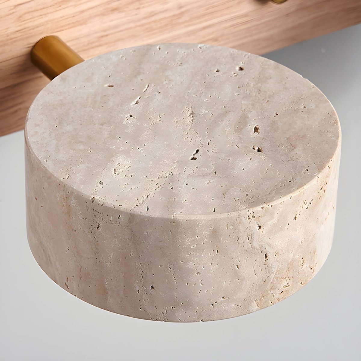 LuxeGlow - Applique murale LED contemporaine en pierre naturelle et bois